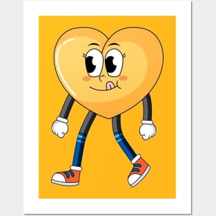 Heart cartoon character Posters and Art